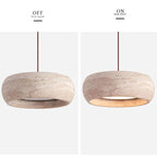 Lampa wisząca z naturalnego trawertynu