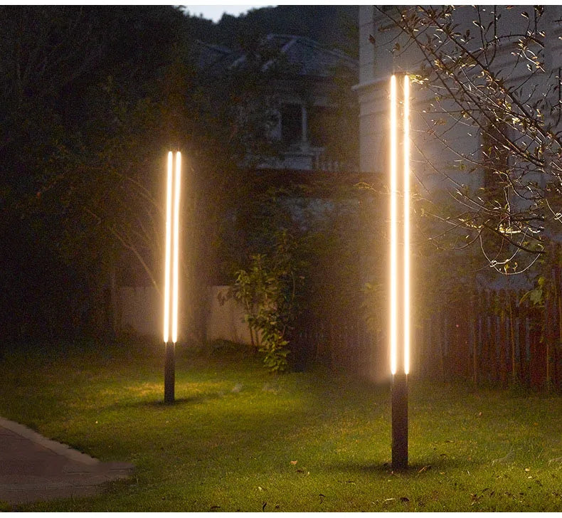 Trójstronna lampa słupkowa LED do ogrodu